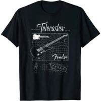 เสื้อยืดผ้าฝ้ายพรีเมี่ยม เสื้อยืด พิมพ์ลายโปสเตอร์ Fender The Original Telecaster Guitar Schematic สําหรับผู้ชายS-5XL