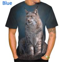 ใหม่ขายร้อน Breathable Lynx 3D พิมพ์ผู้ชายแขนสั้นเสื้อยืดแฟชั่น Casual Spotted Animal Design Unisex Streetwear TOP