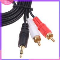 【HJ】 3.5MM JACK AUX TO 2 RCA Audio Video 2RCA สายไฟสำหรับลำโพง PC DVD TV VCR