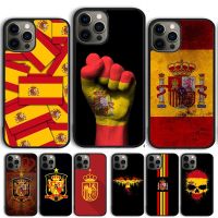 【HOT】✳ Spain Spanish Flag Cover iPhone 14 13 12 mini XS X XR 5 6S 7 8 2020 Coque