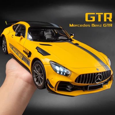 1:18 Mercedes-Benz GTR Green Demon Alloy Die Cast Toy Car Model Sound And Light Childrens Toy Collectibles Birthday Gift