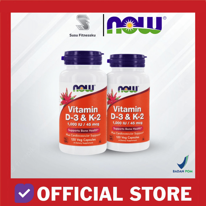 now foods vitamin d3 & k2 1000iu 120 veg capsules d3 dan k2 for bone (W6T8) vitamin d3 1000iu