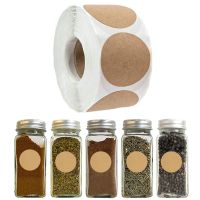 hotx【DT】 2.5cm Round Label Stickers Reusable for Containers Jars Spice Glass Organizers Adhesive