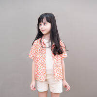 QueenCows Kids เสื้อเชิ้ต Moutarde Print Shirt (Orange)