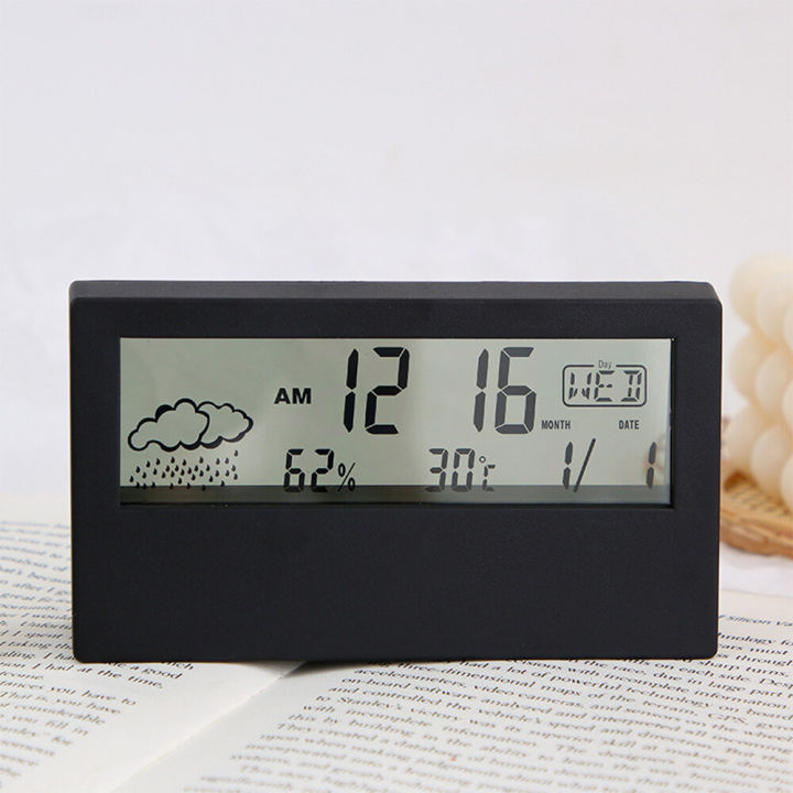 pcbfun-นาฬิกาแอลซีดี-เครื่องวัดความชื้นและอุณหภูมินาฬิกาปลุกไฟฟ้า-ins-แบบโปร่งใสจอแสดง-jam-beker-kecil-เด็กและนักเรียน