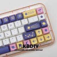 Kbdiy กุญแจ132กลุ่มดาวปุ่มกด PBT  XDA โปรไฟล์สวิตช์ MX อะนิเมะน่ารักแป้นพิมพ์สำหรับชุดสร้อยเลือกใส่ได้หลายแบบคีย์บอร์ดเล่นเกมแบบกลไก DIY