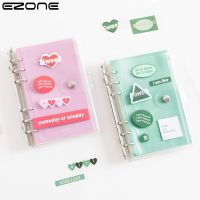 (Rui baoG) EZONE Soft PVC Notebook Binder Cover Planner 6 Ring Loose Leaf Folder สมุดโน้ตแบบถอดได้โปร่งใส Notepad เครื่องเขียนนักเรียน