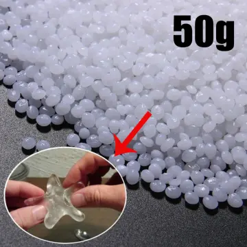 Reusable Resin | Moldable Plastic (Hard) | Mouldable Thermoplastic Beads  (100g / White)