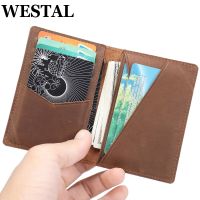 ZZOOI WESTAL Men Wallet Vintage Genuine Leather Frosted Long Wallets Male Purse ID Card Holder Money Bag Luxury Slim Pouch Hand Clutch
