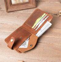 Genuine Leather Wallet For Men Money Short Purse Credit Card Holder Cash Coin Pocket Male Large Solid Standard Wallets  NT008