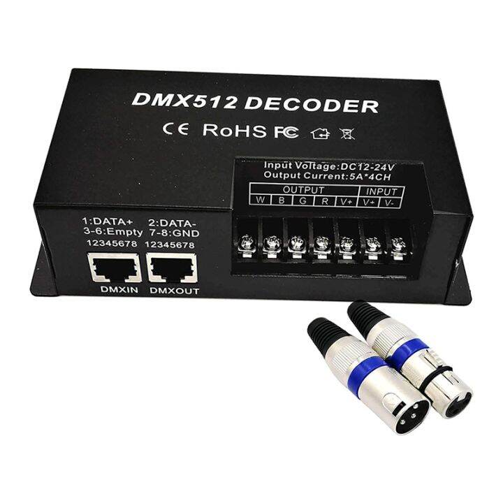 4 Channel DMX Decoder RGBW PWM DMX512 Dimmer Driver RGBW LED Strip ...