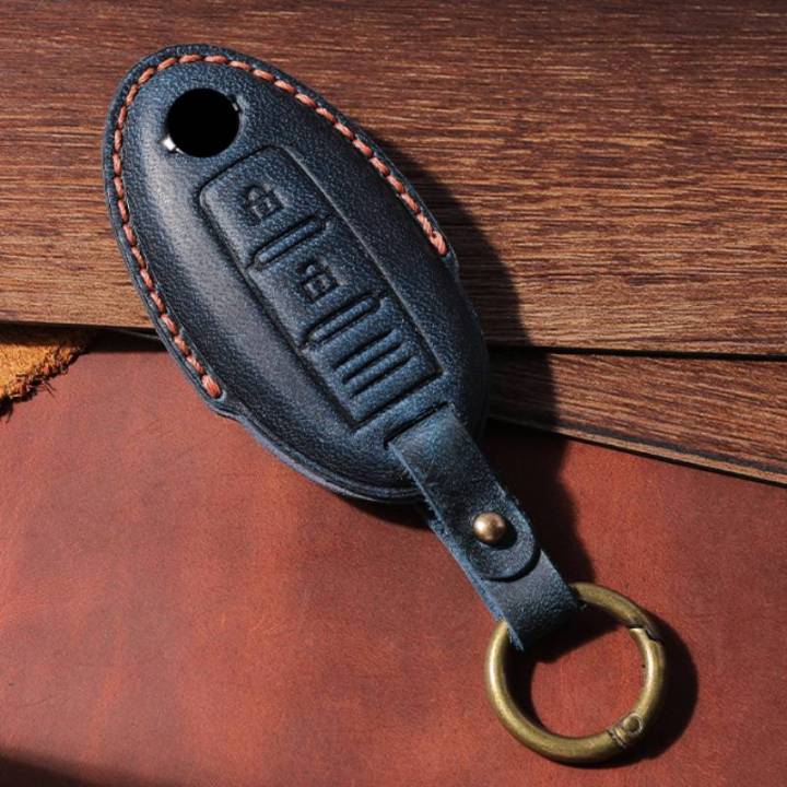 leather-car-key-case-cover-keyring-for-nissan-rogue-xtrail-t32-t31-qashqai-j11-j10-kicks-tiida-pathfinder-murano-juke