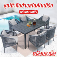 ชุดโต๊ะเก้าอี้ ชุดโต๊ะสนาม outdoor โต๊ะสนามในสวน outdoor furniture ชุดโต๊ะกาแฟ เก้าอี้สวน wooden chair ชุดเก้าอี้สนาม balcony table ไม้พลาสติก กันแดด กันฝน สิ