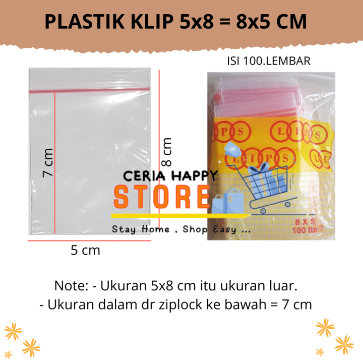 Plastik Klip Ukuran 5x8 Seal Zipper Ziplock Isi 100 Lembar Lazada Indonesia 1572