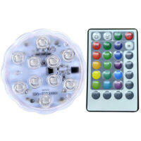 12 LED Home Round Color Changing Illumination Aquarium Light Decoration RGB Submarine Swimming Pool Remote Controlled Timing