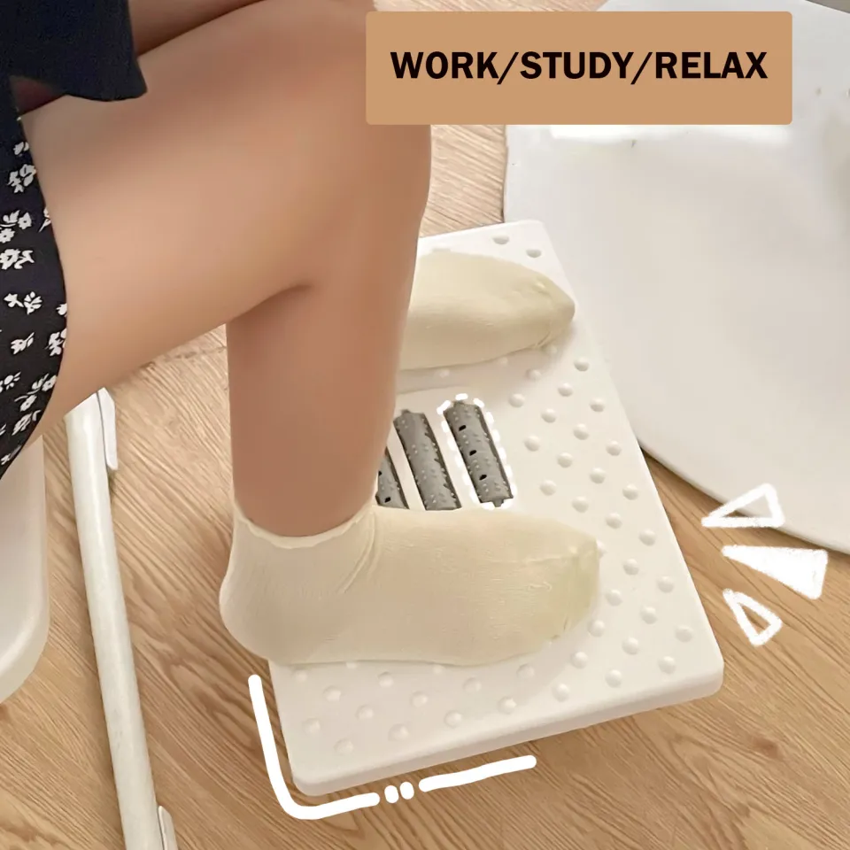 Fanwer Adjustable Under Desk Footrest, Ergonomic Foot Rest With 4