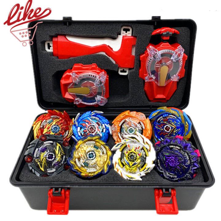 Laike Beyblade Flame 8pcs Superking Set Beyblade Burst With Sparking Launcher Tool Box Set 6880