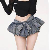 [COD] Waist Denim Pleated Skirt Y2k Hot Korean Fashion Clothing