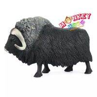 Monkey Toys - โมเดลสัตว์ Musk Ox วัวมัสค์ ดำ ขนาด 12.50 CM (จากหาดใหญ่)