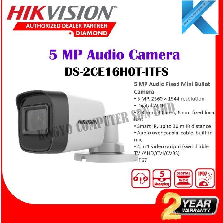 HIKVISION DS2CE16H0TITFS / DS2CE76H0TITPFS 5MP ANALOG 1080P 4IN1