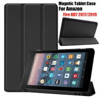 ซองหนัง PU สำหรับ Amazon Fire HD 7 2019 HD7 2017แท็บเล็ตกรณีแข็งพลิกยืนปก