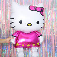 ขนาดใหญ่116ซม.Hello Kittyลูกโป่งฟอยล์การ์ตูนสัตว์รูปร่างของเล่นสำหรับตกแต่งบ้านลายผู้หญิงอุปกรณ์ของตกแต่งงานครบรอบแต่งงานของขวัญวันเกิดสำหรับเด็ก