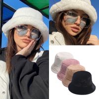 【CW】 Leopard Faux Fur Fluffy Hats Outdoor Warm Hat Soft Cap Fashion Panama