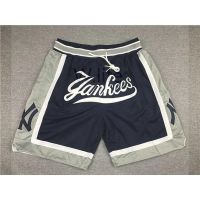 【10 Style】 NBA Shorts New York Yankees Black Pockets Basketball Shorts