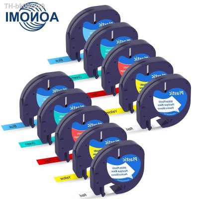 ♀ 91201 91200 12mm x4m Compatible for DYMO Letra Tag Label Tape 12267 18771 91202 91203 91204 91205 Plastic Printer Sticker