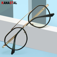 Womens Anti Blue Light Blocking Glasses TR90 Metal Oval Eyeglasses Frames Flat Len Men Color Striped Spectacle Computer Eyewear