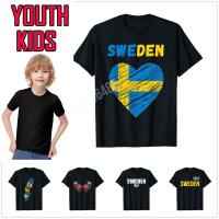 2023 new100 Cotton Youth Kids I Love Sweden Love Sverige Swedish Roots T-Shirt For Children T Shirt Tops Boy Girl Tee