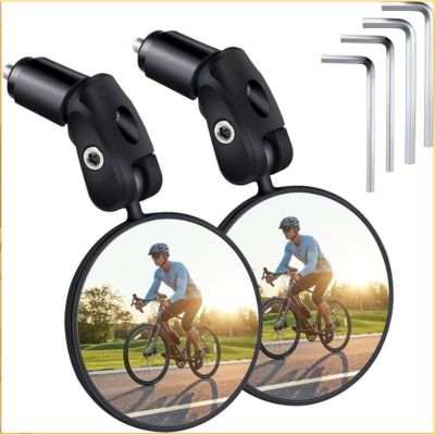 1/2ชิ้นกระจกมองหลังจักรยาน Universal ปรับมุมกว้างได้สำหรับมือจับจักรยานมุมมองด้านหลังสำหรับอุปกรณ์เสริมจักรยานถนน MTB