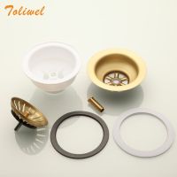 114MM Sink Dish Drainer Strainer Drain Kit for Single Bowl Kitchen Sink Drainage Waste Kit Brushed Gold Black Brass Filter