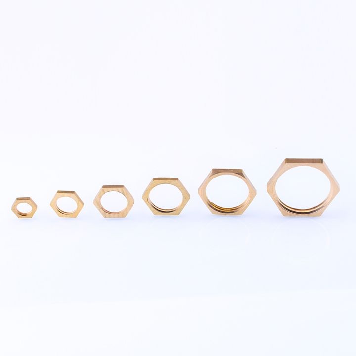 10pcs-all-copper-nut-1-8-quot-1-4-quot-3-8-quot-1-2-quot-3-4-quot-g1-bsp-copper-hex-lock-nuts-pipe-fitting-female-thread-hexagonal-shank-cap