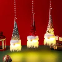 Christmas Ornaments Night Light Forest Old Man With Light Dwarf Faceless Doll Luminous Christmas Tree Pendant