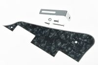 KAISH LP Guitar Pickguard Scratch Plate Black Pearl w/ Chrome Bracket