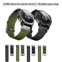 Tactix สำหรับ Garmin Fenix 7X สายรัดไนลอนถัก Fenix 6X Pro/fenix 5X Garmin 22mm26mm Quick Release สายรัดไนลอน  zvtjeu