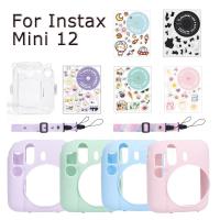 【LZ】✲  Capa protetora para câmera Fujifilm Instax Mini12 cor sólida durável gota Soft Shell Fit capa de silicone