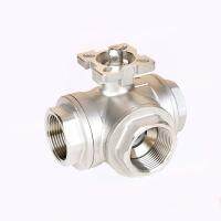 304 Stainless Steel High Platform Three-way Ball Valve T/L Type Female Thread DN8/DN10/DN15/DN20/DN25