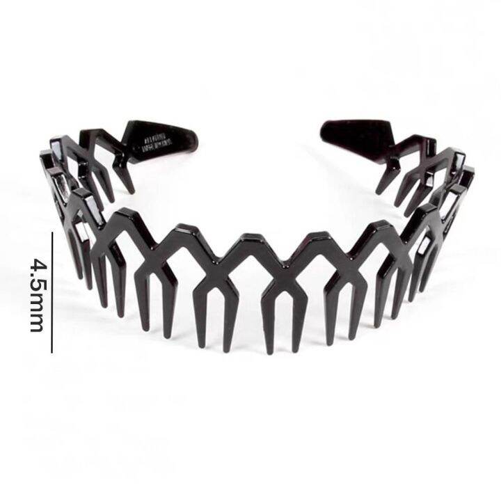 ident-4pcs-พลาสติกทำจากพลาสติก-ที่คาดผมซิกแซก-ที่คาดผมแต่งหน้า-หวีผมหวี-ยางรัดผม-ทนทานต่อการใช้งาน-ด้านกว้าง-แถบคาดศีรษะ-เครื่องสำอางสำหรับแต่งหน้า