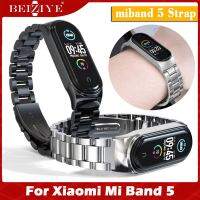 สายรัดข้อมือ Wristband Strap for Xiaomi Mi Band 5 สายสำหรับเปลี่ยน for Xiaomi Mi Band 5 สายนาฬิกา Miband 5 mi band 5 band5 Stainless Steel Strap Bracelet Accessories