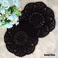 ใหม่รอบ Handmade ลูกไม้ผ้าฝ้ายตาราง Place Mat Pan Pad ผ้าโครเชต์ Placemat ถ้วยแก้วงานแต่งงานชากาแฟ Coaster Doily ห้องครัว-Faewer