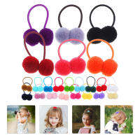 ETEREAUTY 48 pcs ขนปุยขนปุยผูกผมยืดผมหางม้าผู้ถือผม pompom ball hair ties สำหรับเด็ก