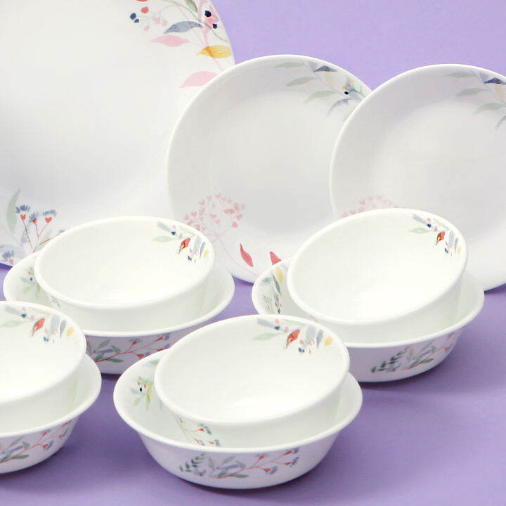 corelle-monteverde-san-jose-ชามและจานเซรามิก-18-ชิ้น-อาหารเย็น-เครื่องล้างจาน-ตู้เซฟ