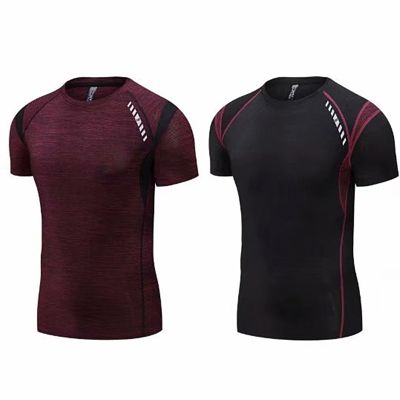 Men Running T shirt GYM fitness Compression Tight Clothes Sports Football Basketball Cycling Quick dry Tshirt