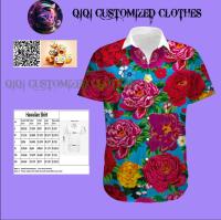 Flower Rose 2023 Summer and Autumn Hawaiian Shirt High Quality, Unisex, Size S-3XL