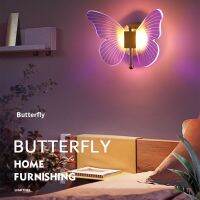 Butterfly Series Wall Lights Nordic Bedroom Bedside Luminaria Sconces LED Wall Lamps for Home Decors Acrylic Iron Lighting