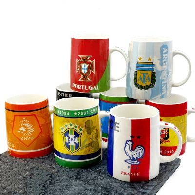 ►♣▽  Spain Germany Argentina Portugal Italy Netherlands England Brazil France ceramic mug water glass