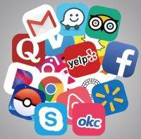 ?พร้อมส่ง?สติ๊กเกอร์ APP LOGO icloud sticker FB pokemon apple airbnb iphone 51 ชิ้น