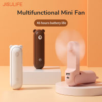 JISULIFE Kipas Angin Portable 3 IN 1มือถือมินิพัดลมทำความเย็น USB Mah แบตเตอรี่แบบชาร์จไฟได้พัดลมมือถือขนาดเล็ก4800มีไฟฉายแบตสำรอง